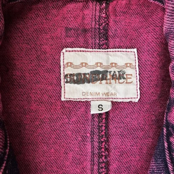 Vintage Sundance Dolman Pink Acid Washed Denim Jacket - Picture 7 of 7